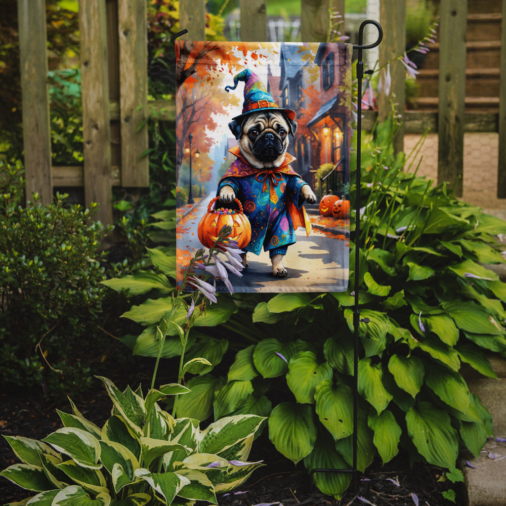 Pug Halloween Trick or Treat Garden Flag