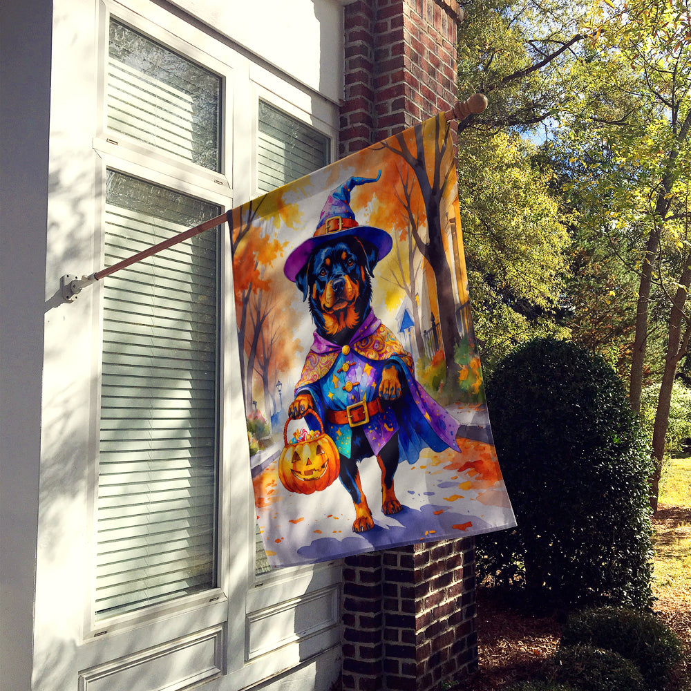 Rottweiler Halloween Trick or Treat House Flag