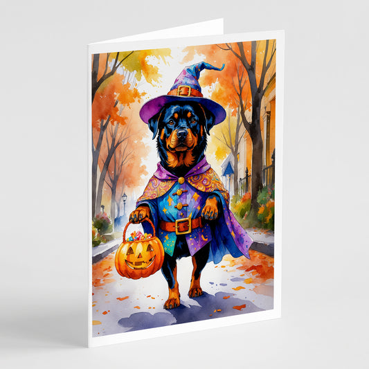 Buy this Rottweiler Halloween Trick or Treat Greeting Cards Pack of 8