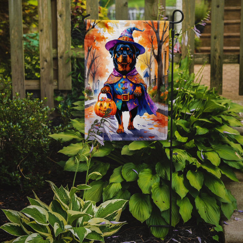 Rottweiler Halloween Trick or Treat Garden Flag