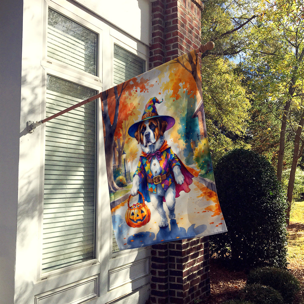 Saint Bernard Halloween Trick or Treat House Flag