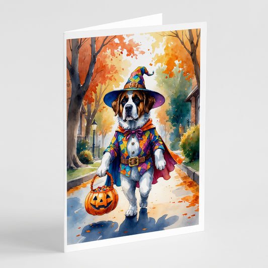 Buy this Saint Bernard Halloween Trick or Treat Greeting Cards Pack of 8