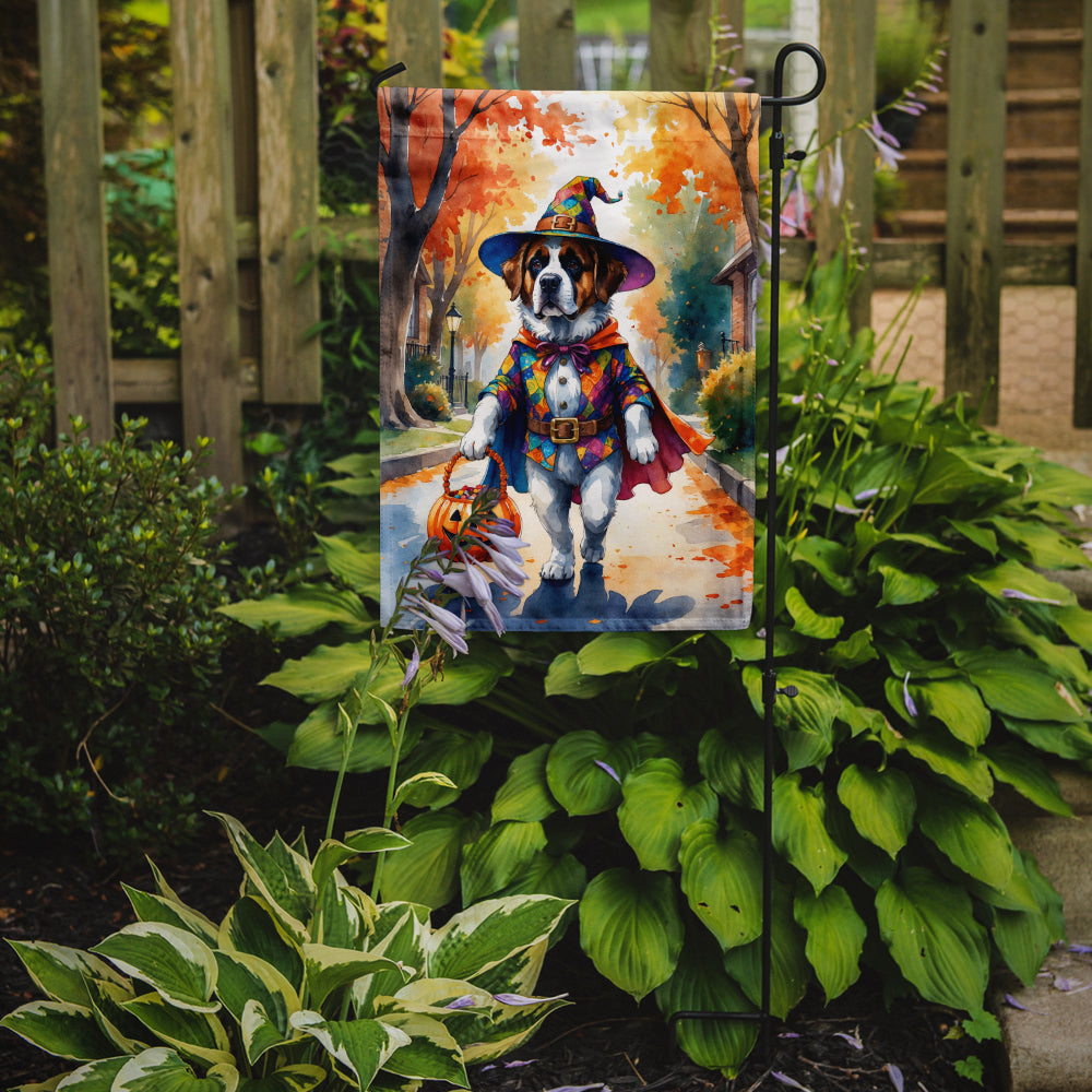 Saint Bernard Halloween Trick or Treat Garden Flag
