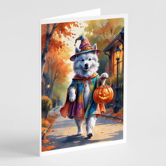 Buy this Samoyed Halloween Trick or Treat Greeting Cards Pack of 8
