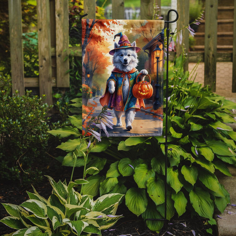 Samoyed Halloween Trick or Treat Garden Flag