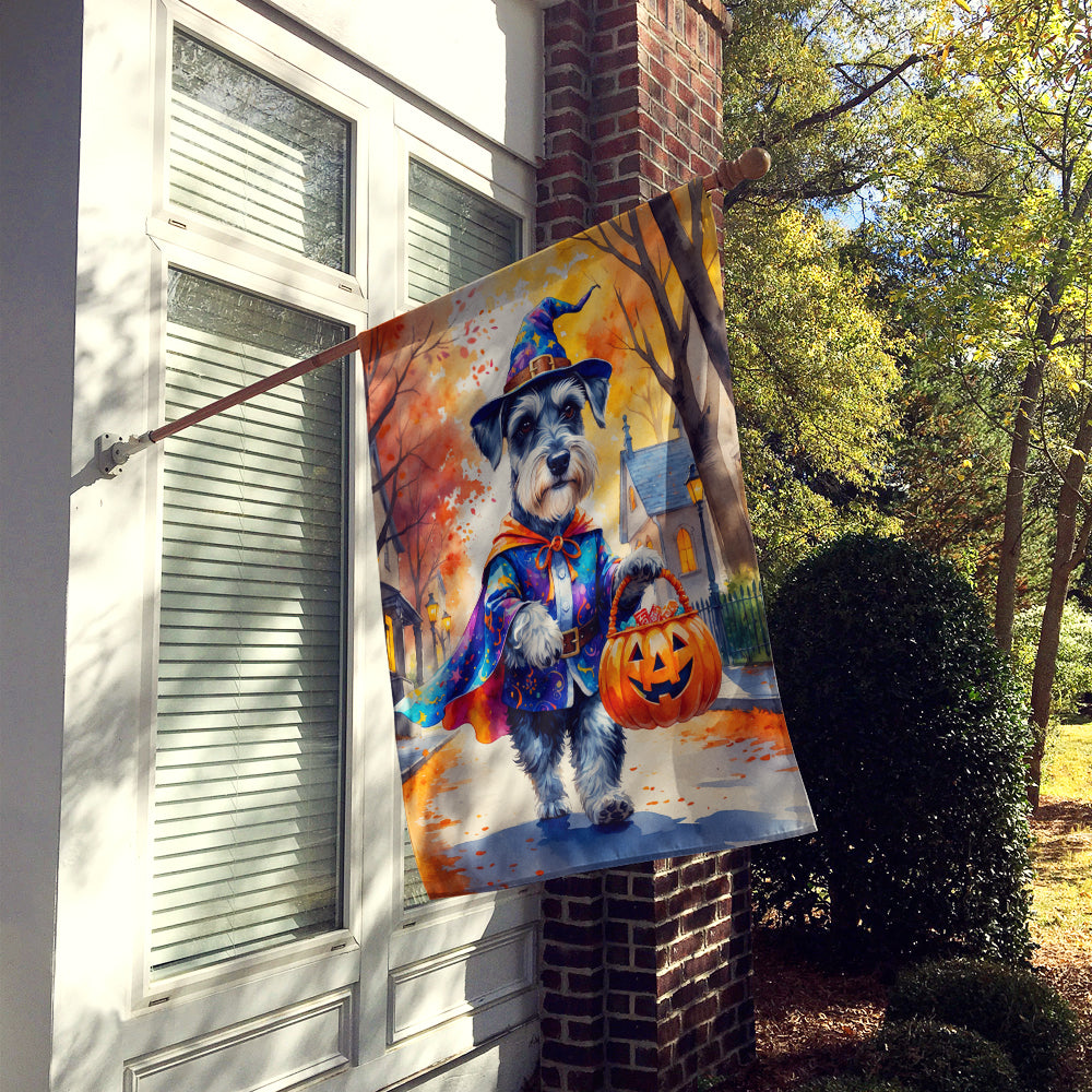 Schnauzer Halloween Trick or Treat House Flag