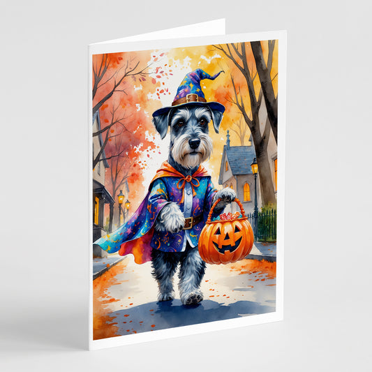 Buy this Schnauzer Halloween Trick or Treat Greeting Cards Pack of 8