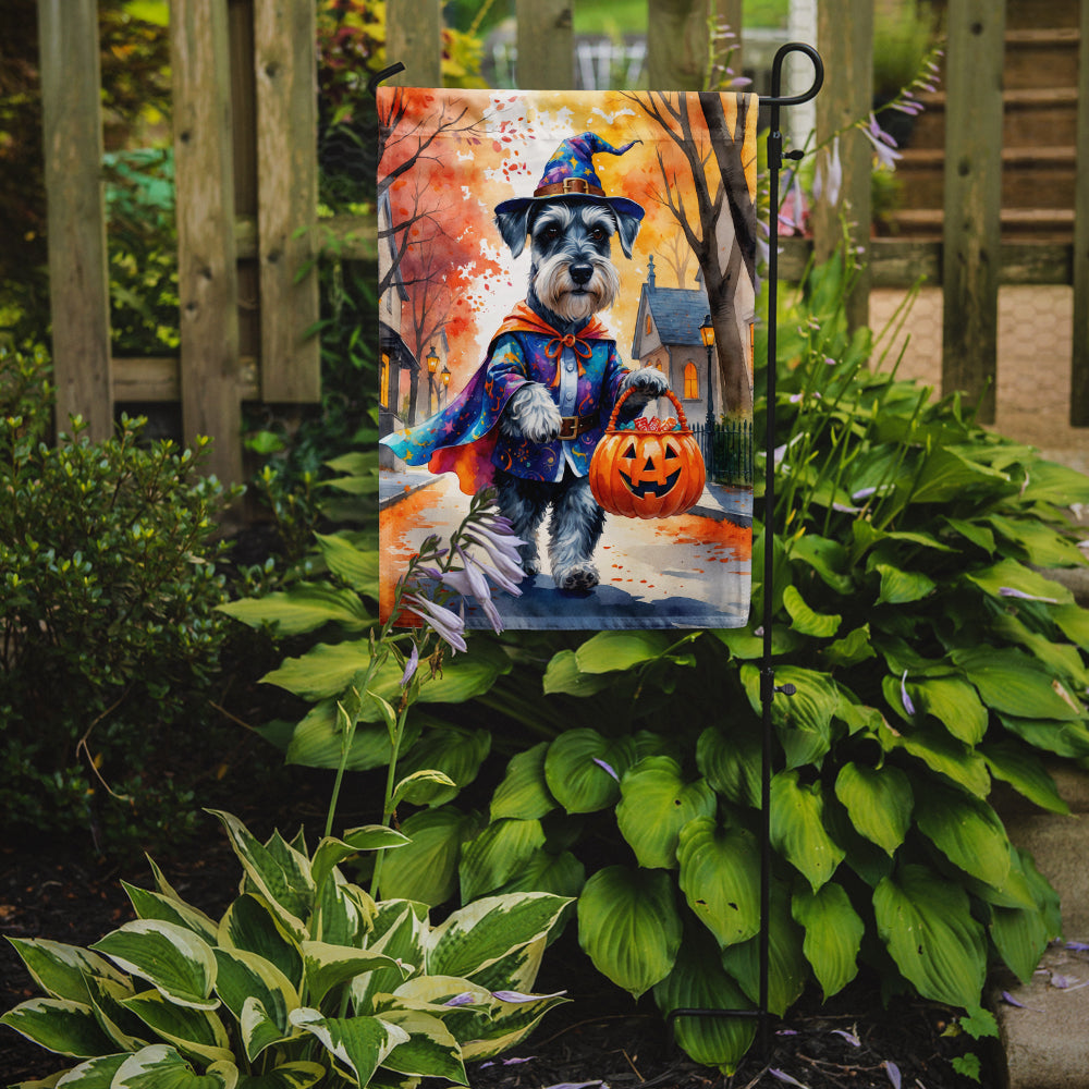 Schnauzer Halloween Trick or Treat Garden Flag