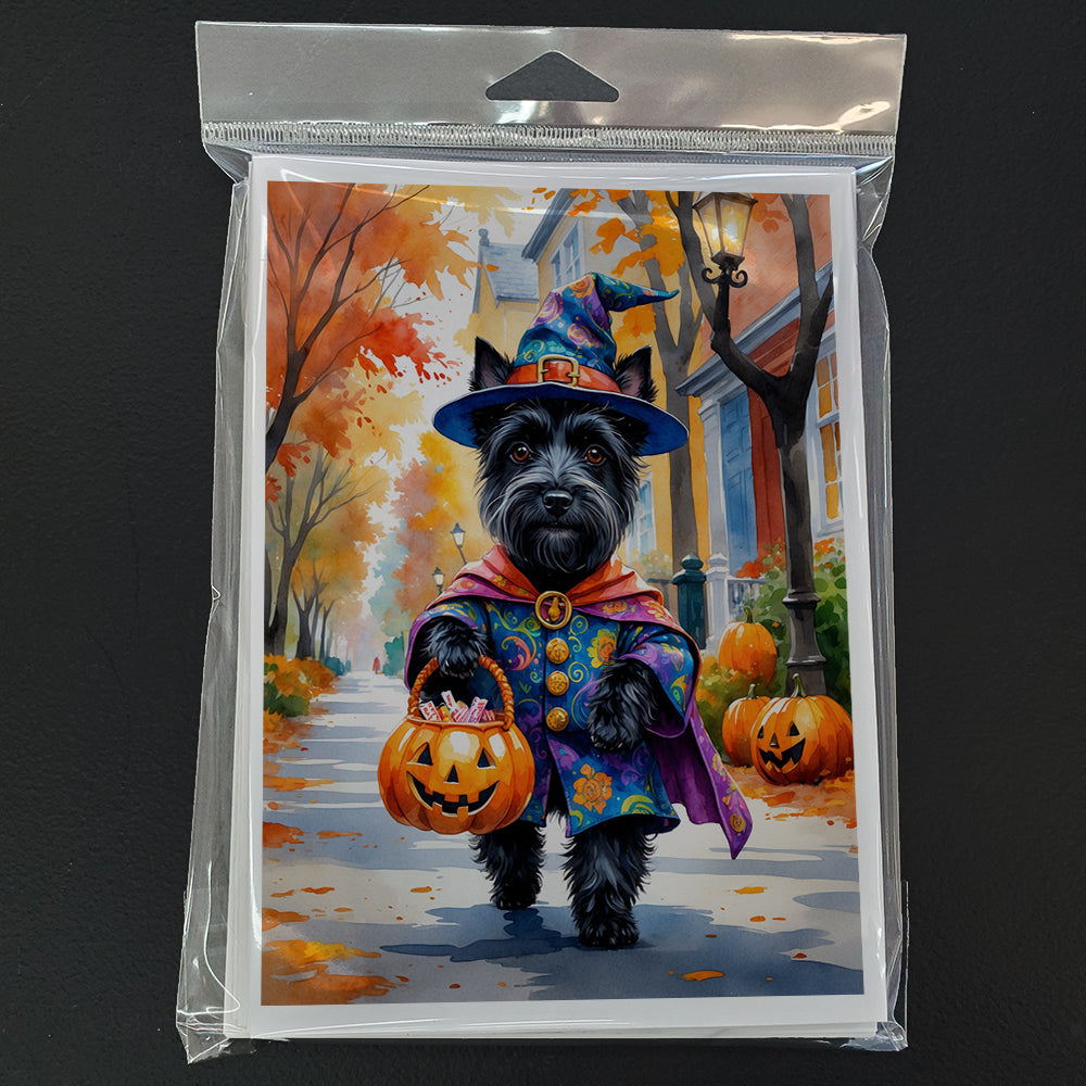 Scottish Terrier Halloween Trick or Treat Greeting Cards Pack of 8