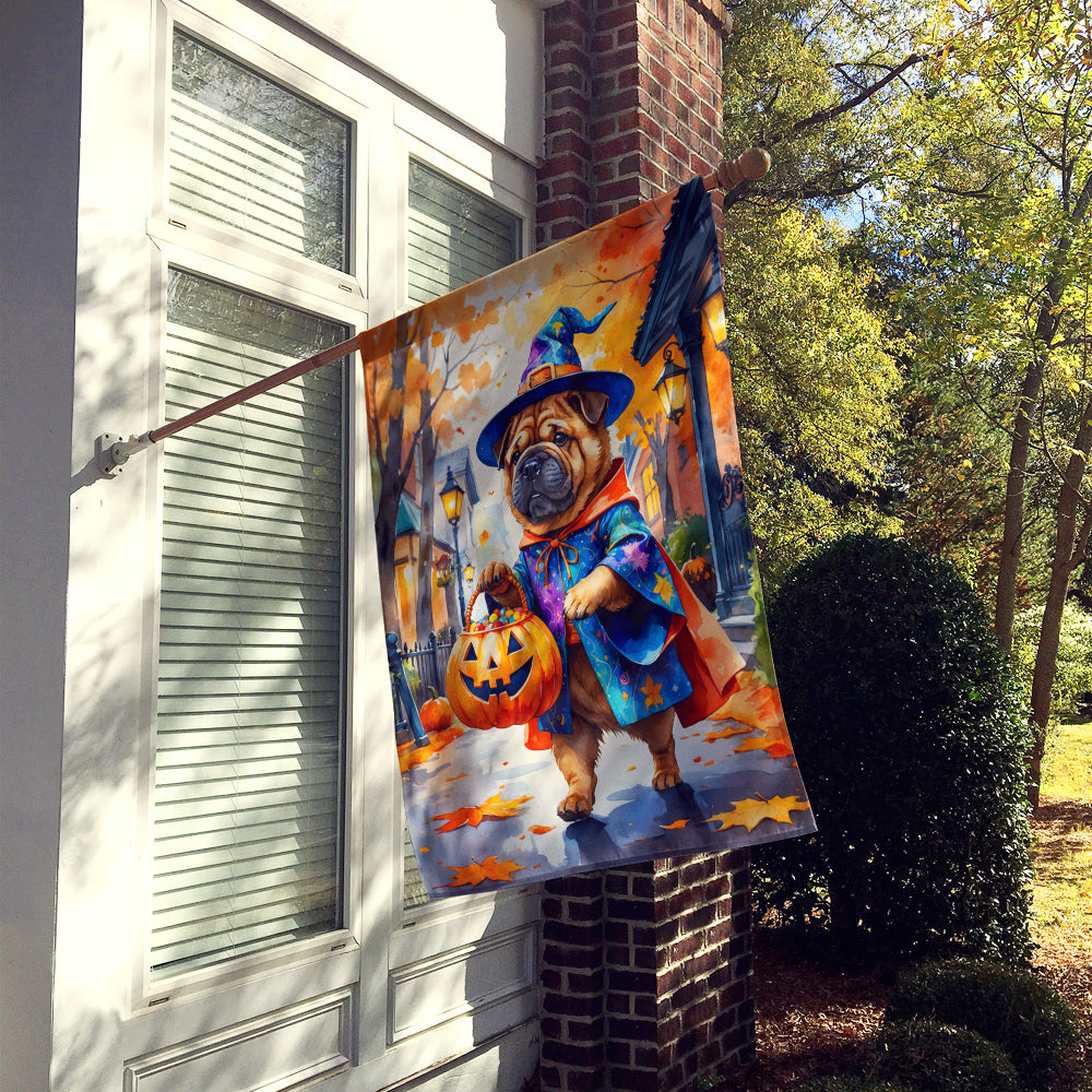 Shar Pei Halloween Trick or Treat House Flag