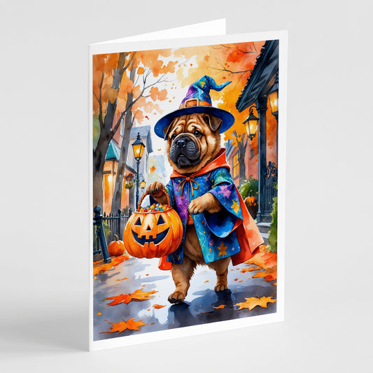 Buy this Shar Pei Halloween Trick or Treat Greeting Cards Pack of 8