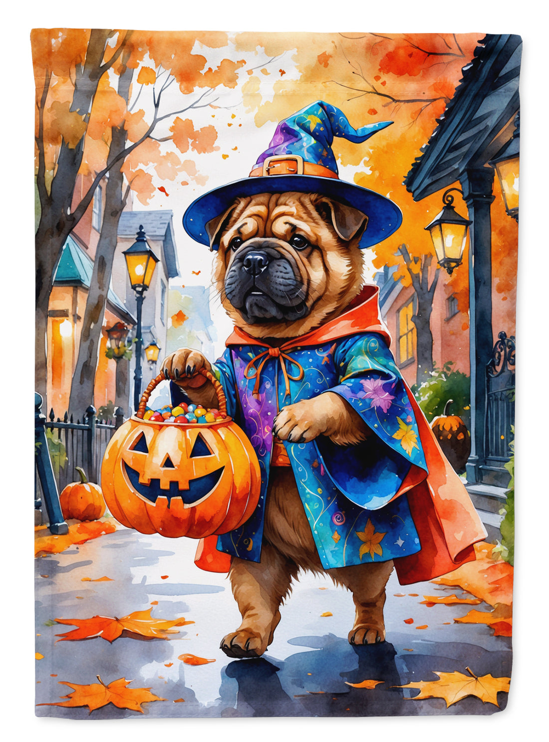 Buy this Shar Pei Halloween Trick or Treat Garden Flag