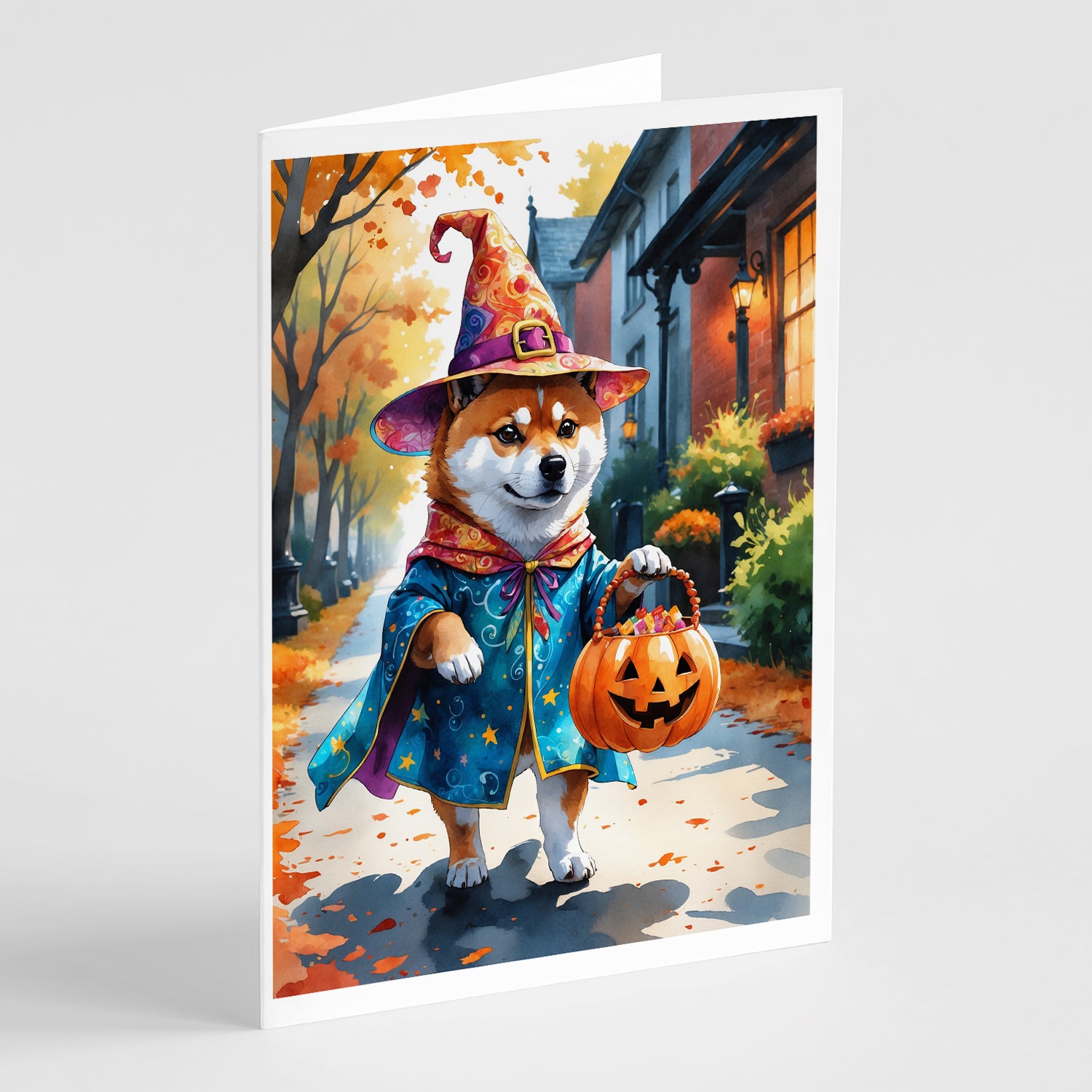 Buy this Shiba Inu Halloween Trick or Treat Greeting Cards Pack of 8