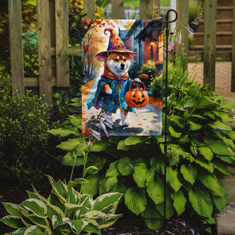 Shiba Inu Halloween Trick or Treat Garden Flag