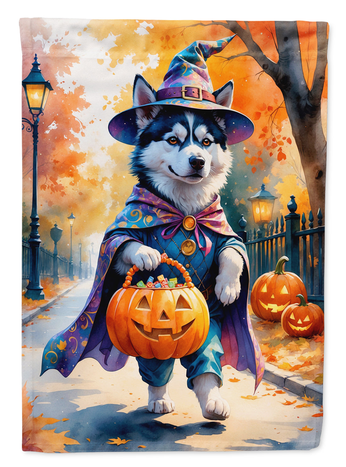 Buy this Siberian Husky Halloween Trick or Treat House Flag