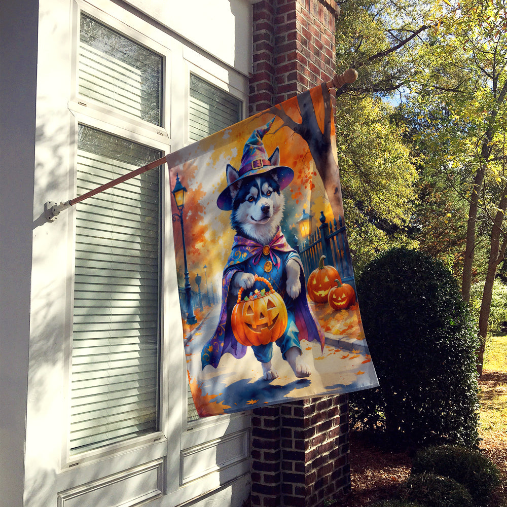 Siberian Husky Halloween Trick or Treat House Flag