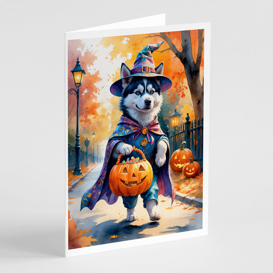 Buy this Siberian Husky Halloween Trick or Treat Greeting Cards Pack of 8
