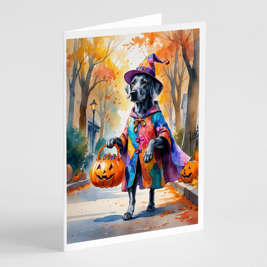 Buy this Weimaraner Halloween Trick or Treat Greeting Cards Pack of 8