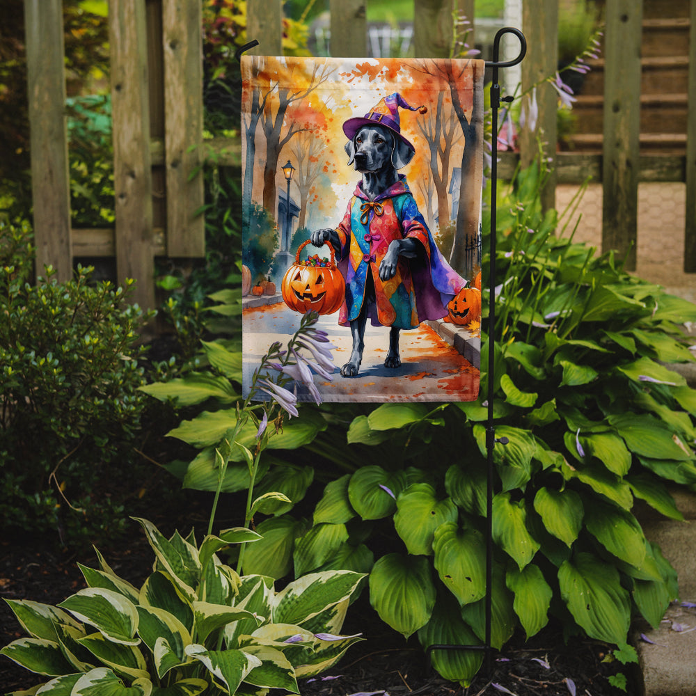 Weimaraner Halloween Trick or Treat Garden Flag
