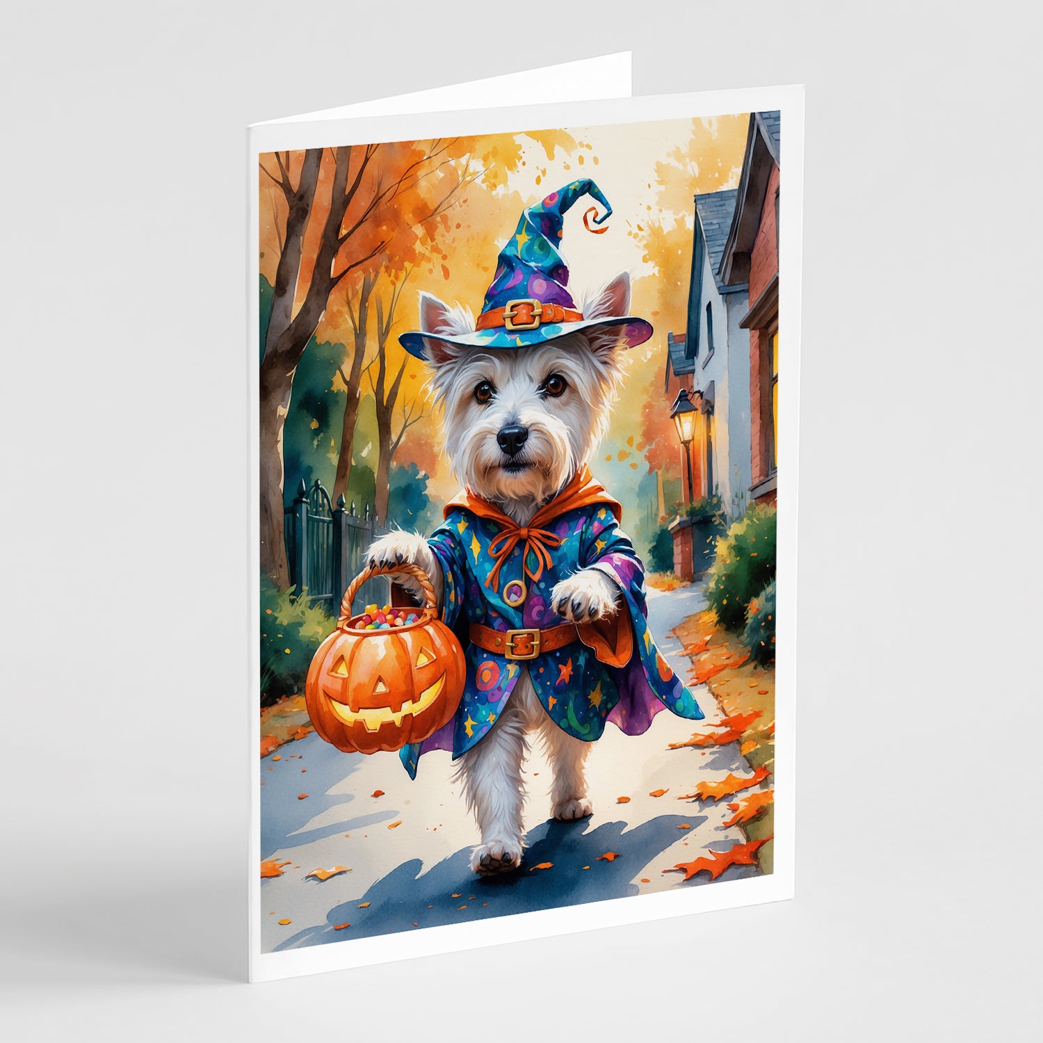Buy this Westie Halloween Trick or Treat Greeting Cards Pack of 8