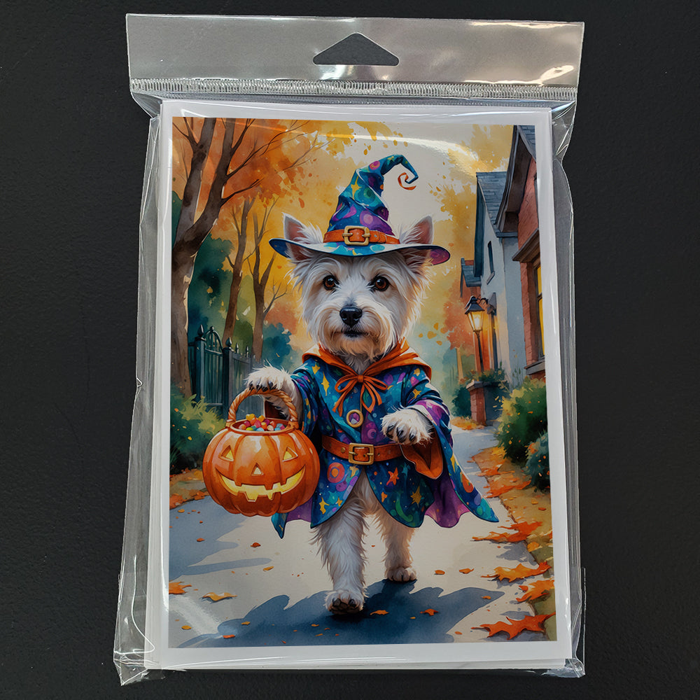 Westie Halloween Trick or Treat Greeting Cards Pack of 8