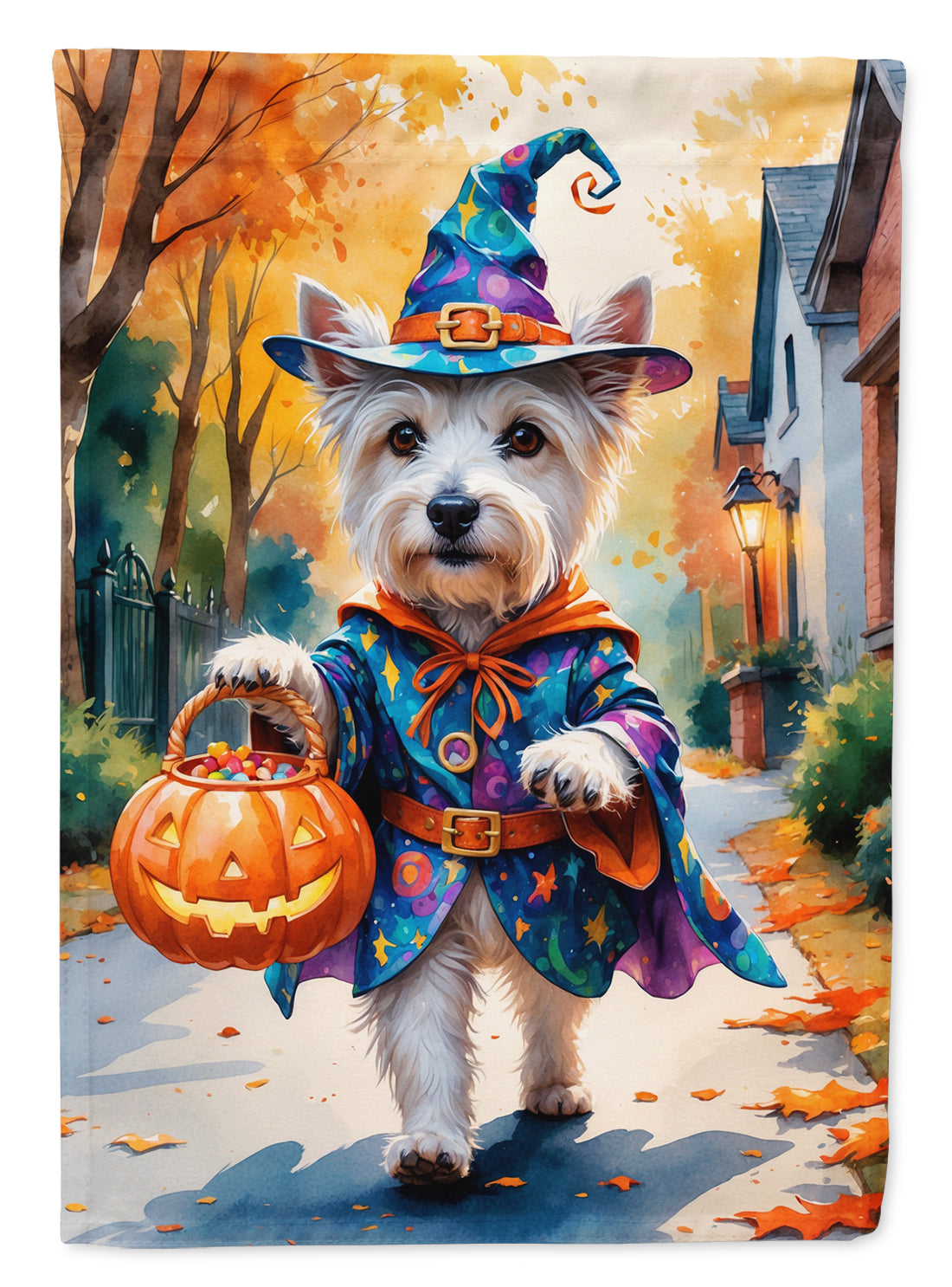 Buy this Westie Halloween Trick or Treat Garden Flag