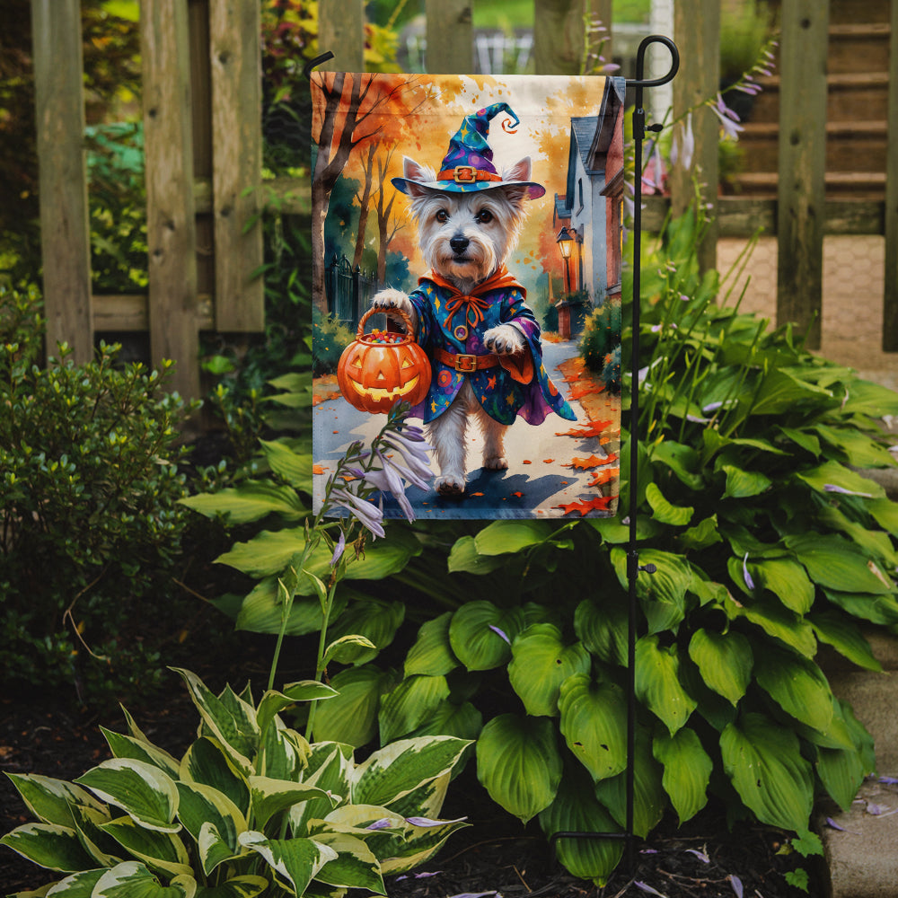 Westie Halloween Trick or Treat Garden Flag