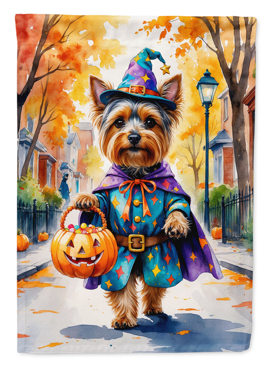 Buy this Yorkshire Terrier Yorkie Halloween Trick or Treat Garden Flag