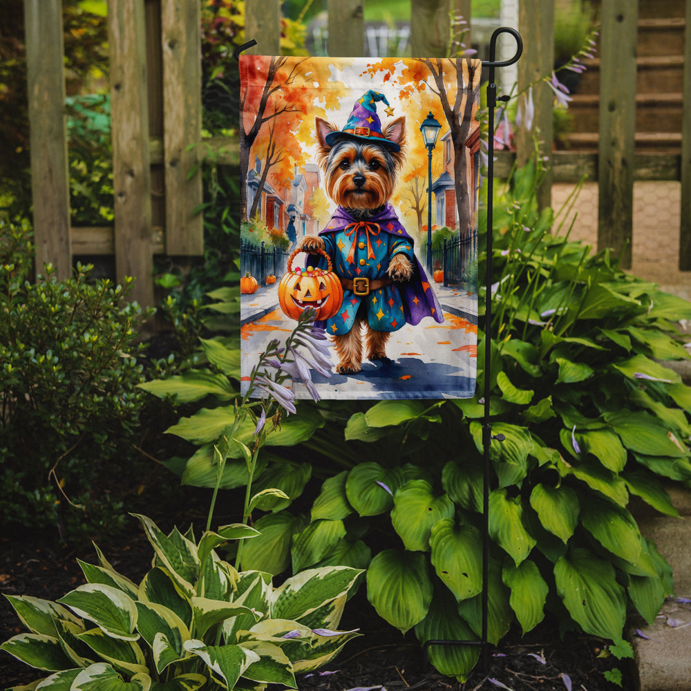 Yorkshire Terrier Yorkie Halloween Trick or Treat Garden Flag