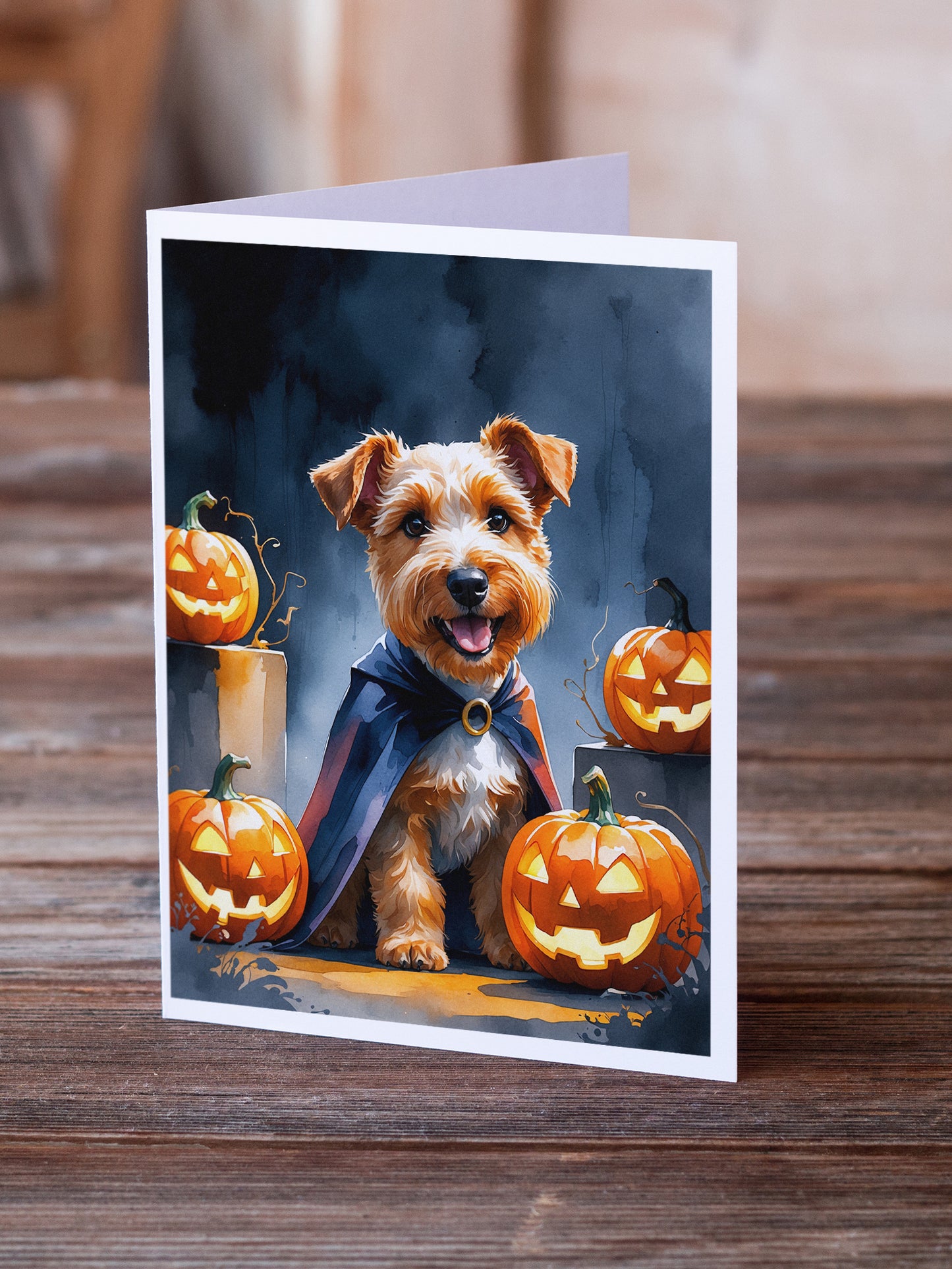 Airedale Terrier Puppy Halloween Greeting Cards Pack of 8
