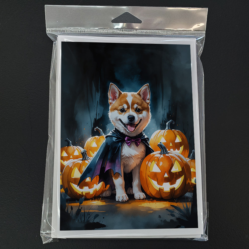 Akita Puppy Halloween Greeting Cards Pack of 8