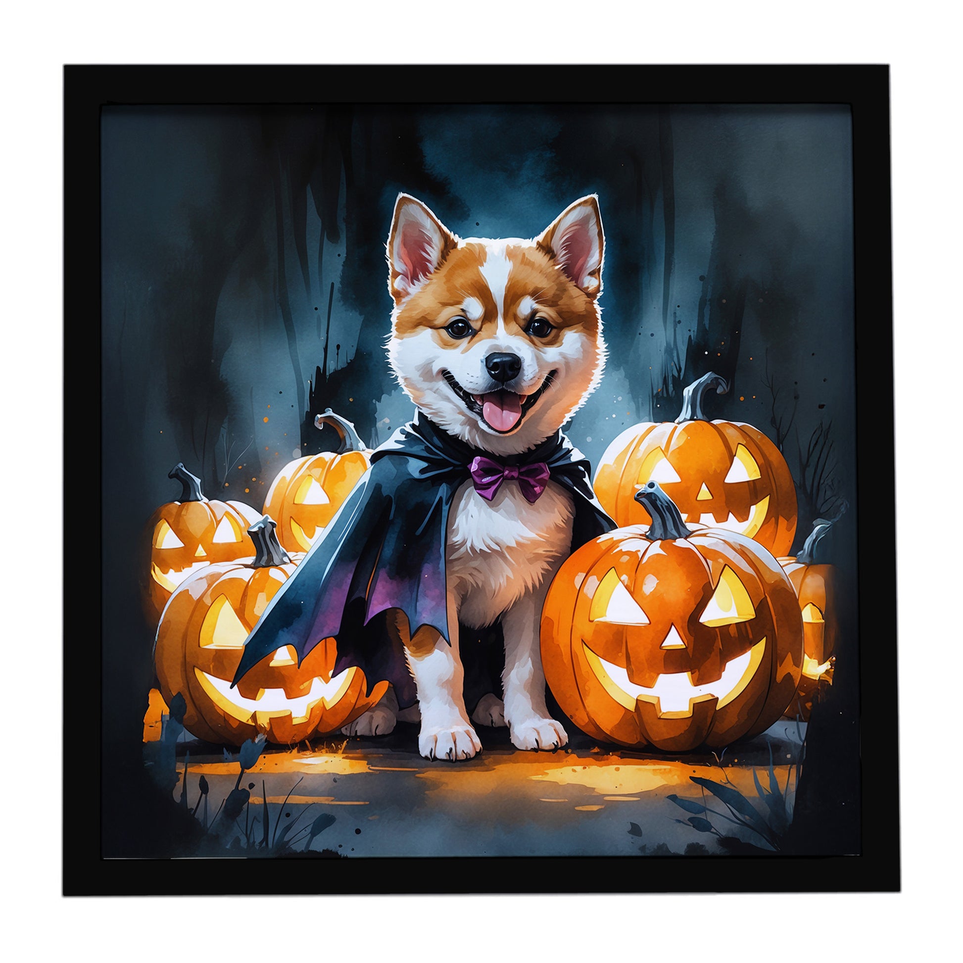 Buy this Akita Puppy Halloween Framed Metal Print