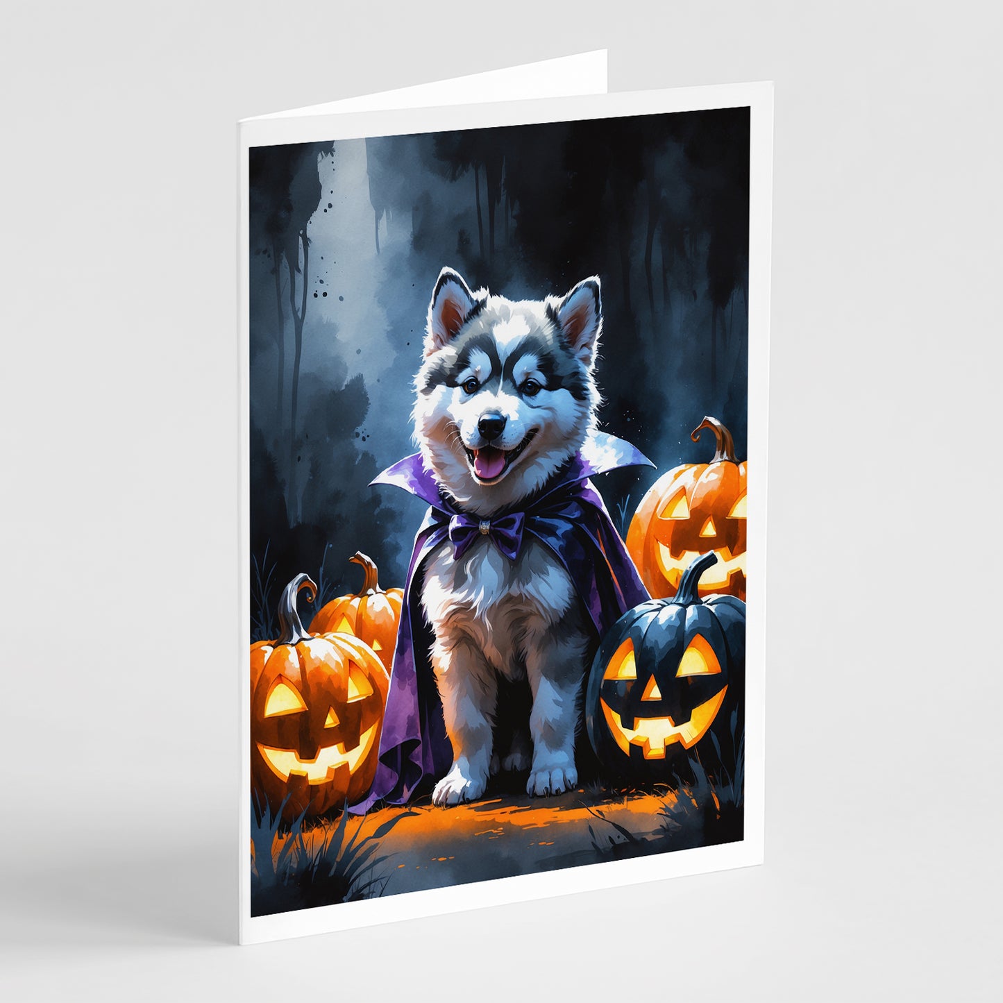 Buy this Alaskan Malamute Puppy Halloween Greeting Cards Pack of 8