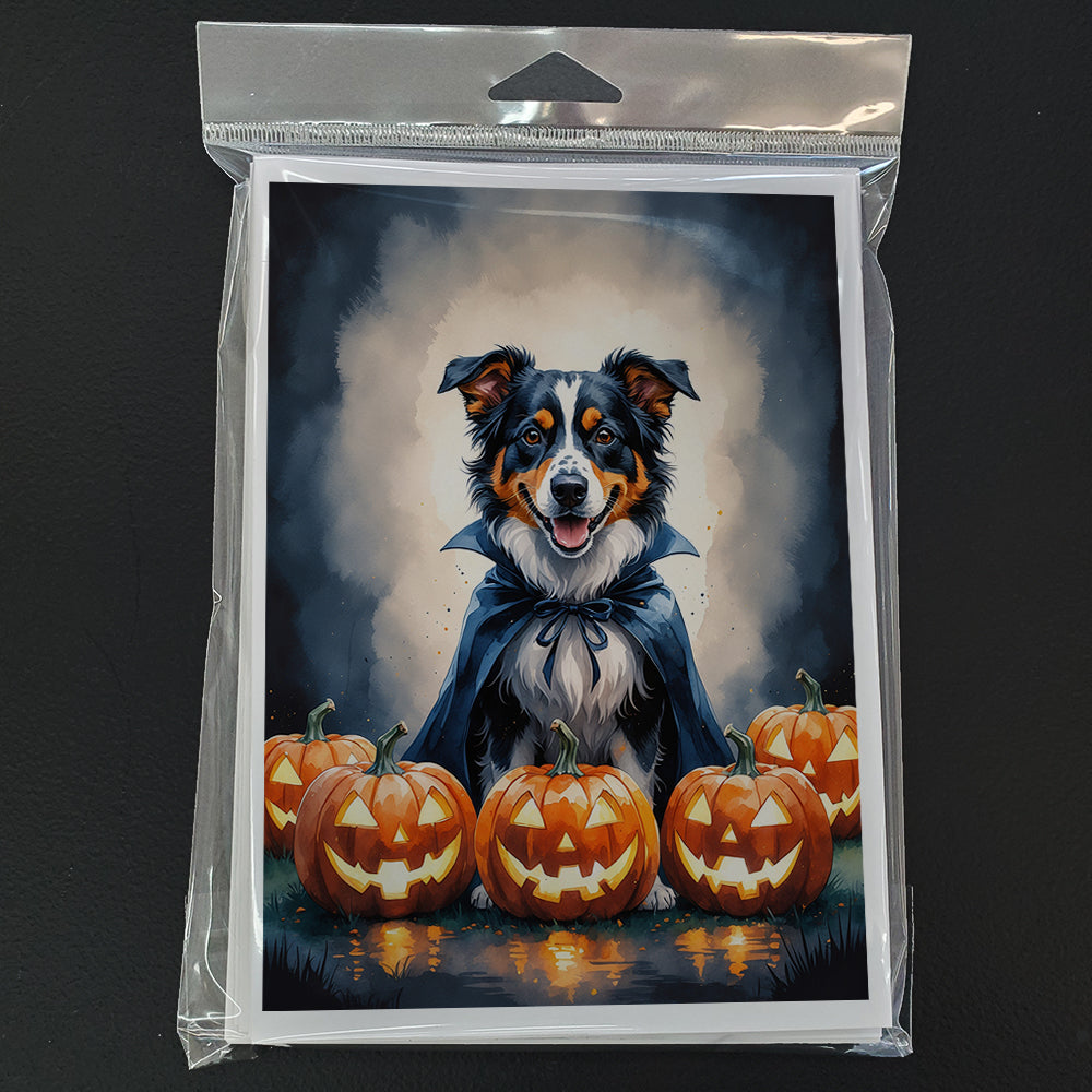 Australian Shepherd Puppy Halloween Greeting Cards Pack of 8