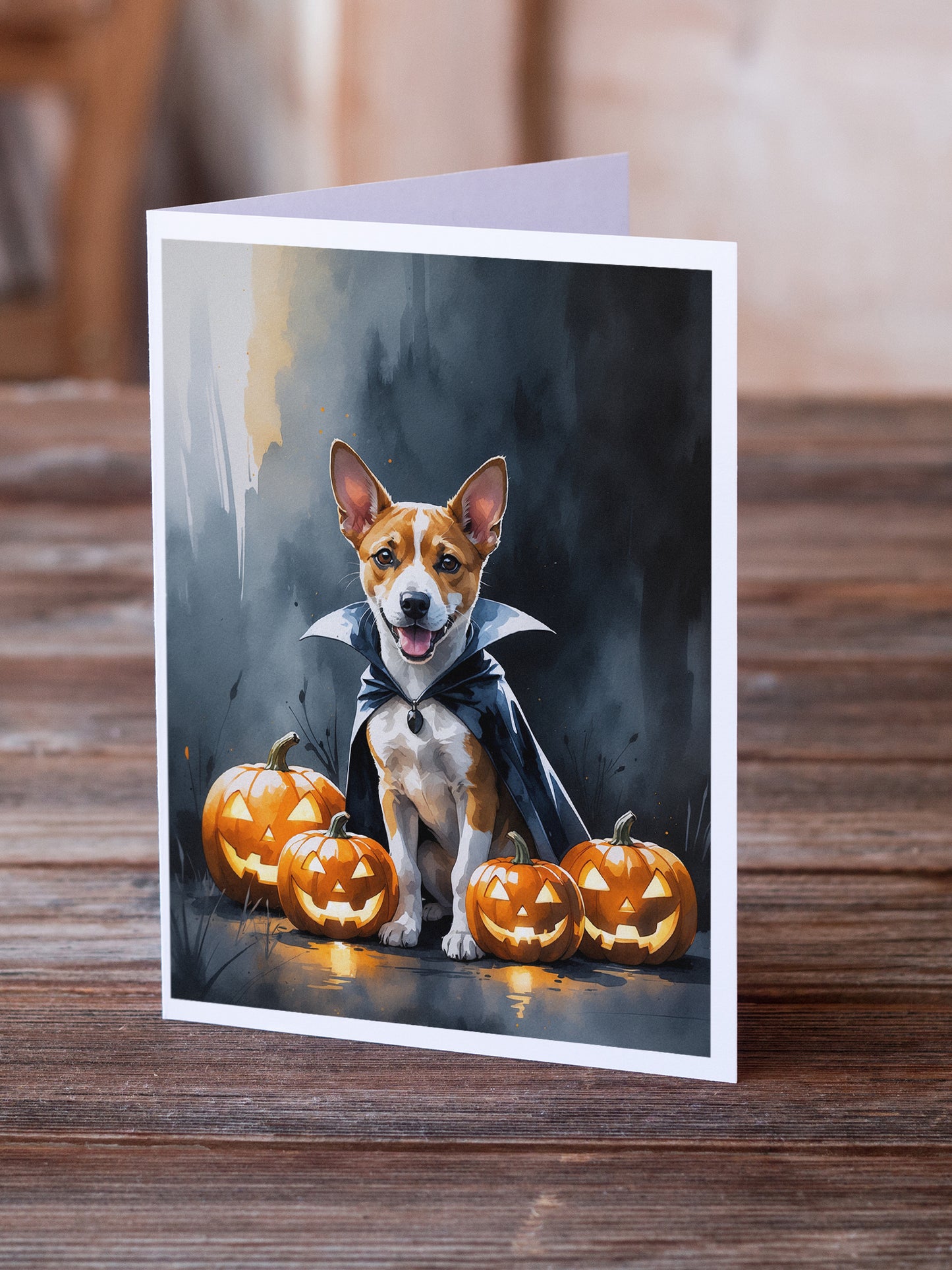 Basenji Puppy Halloween Greeting Cards Pack of 8