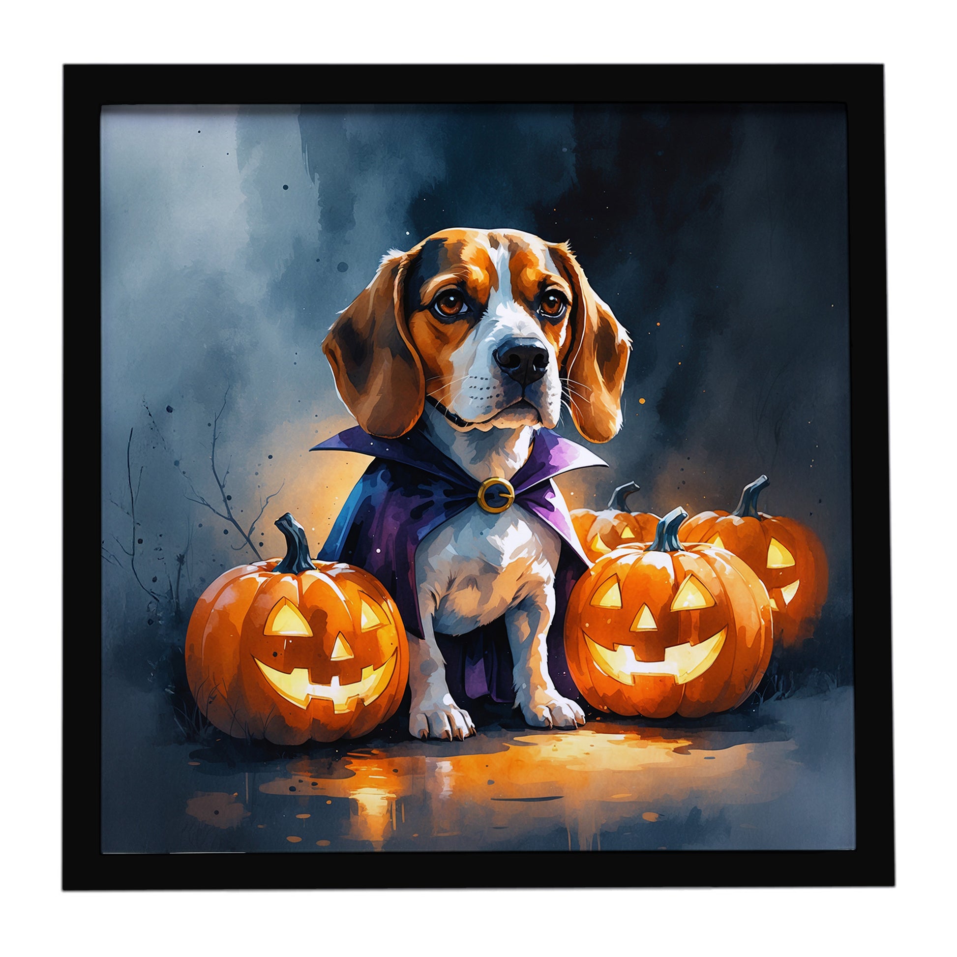 Buy this Beagle Puppy Halloween Framed Metal Print