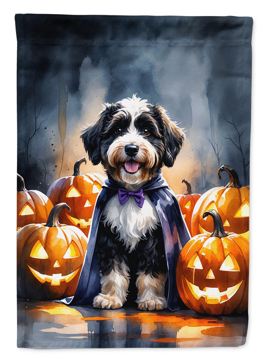 Buy this Bernedoodle Puppy Halloween House Flag