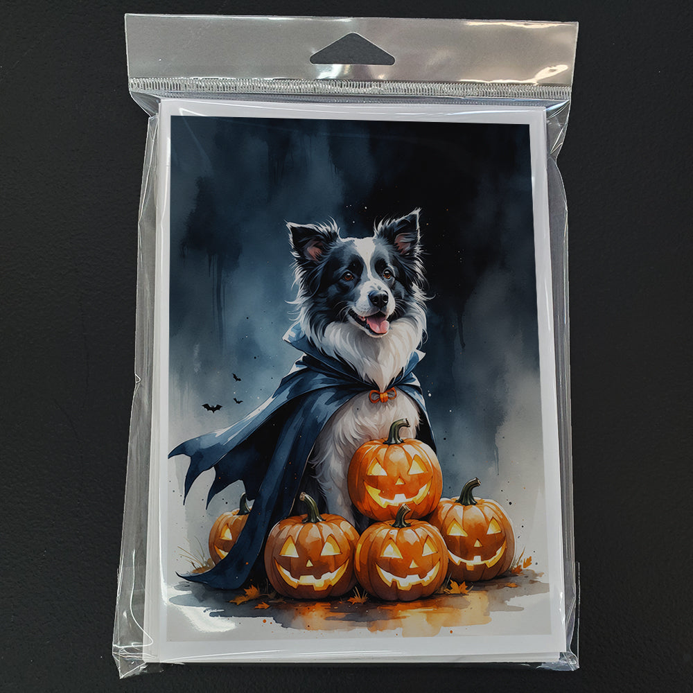 Border Collie Puppy Halloween Greeting Cards Pack of 8