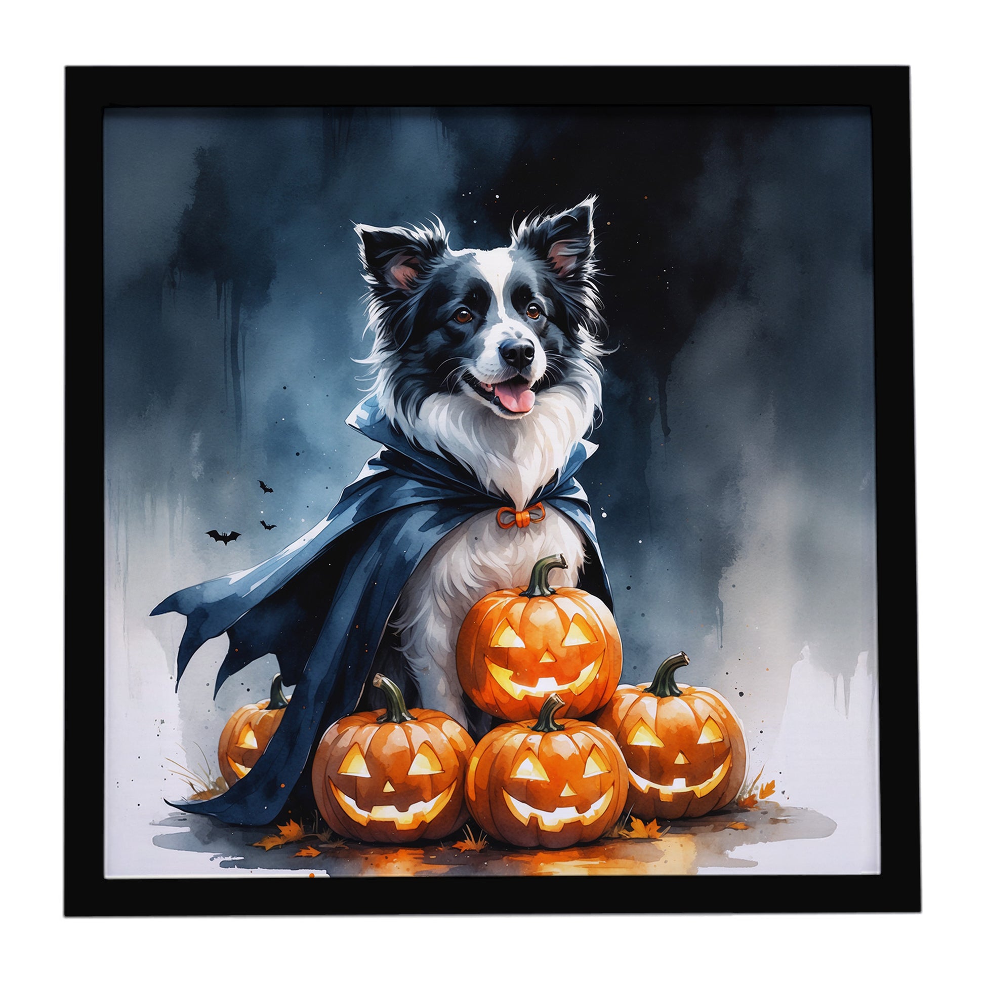 Buy this Border Collie Puppy Halloween Framed Metal Print