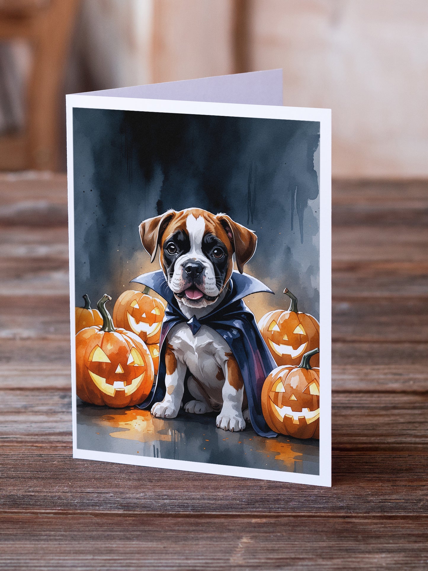 Boxer Puppy Halloween Greeting Cards Pack of 8