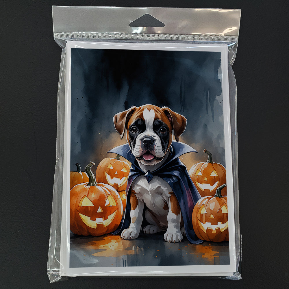 Boxer Puppy Halloween Greeting Cards Pack of 8