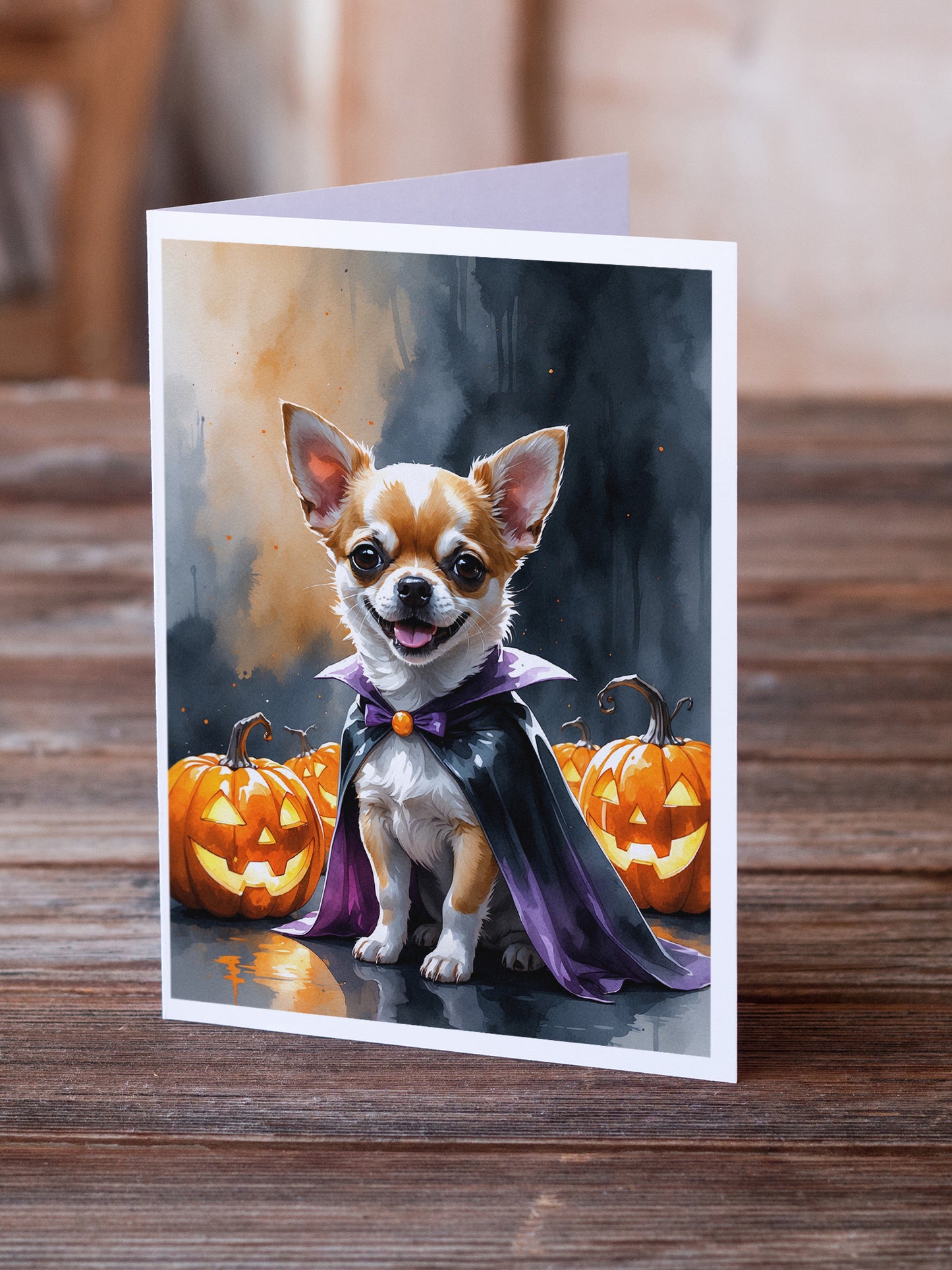 Chihuahua Puppy Halloween Greeting Cards Pack of 8