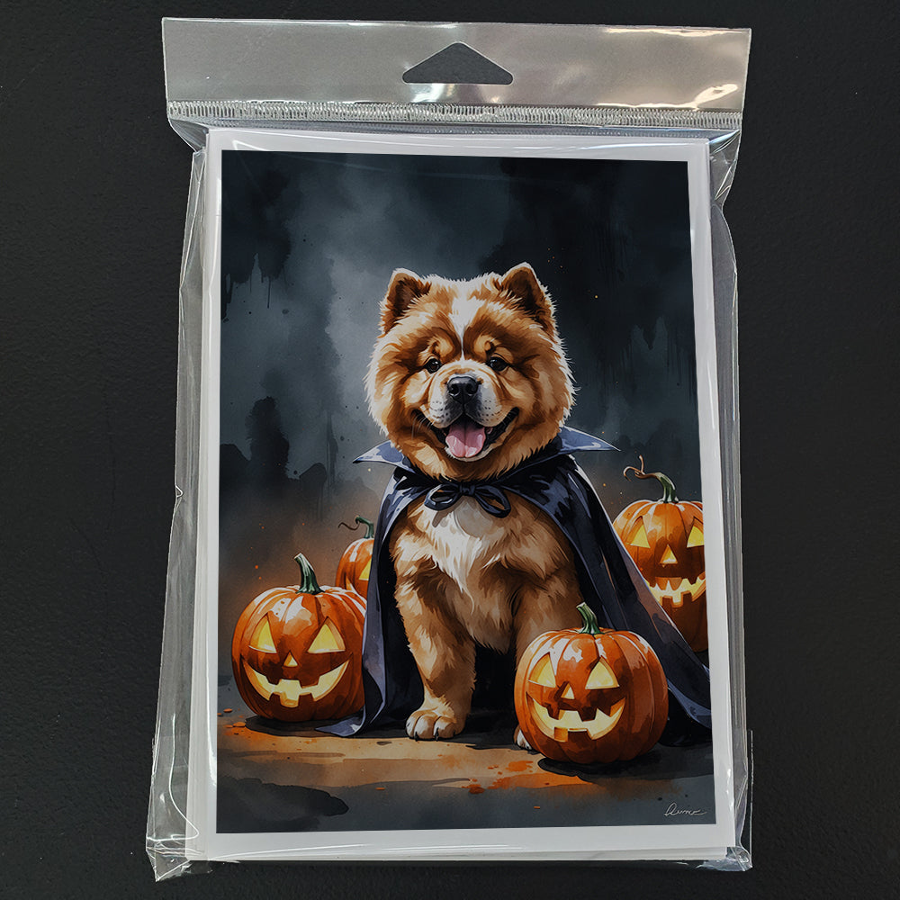 Chow Chow Puppy Halloween Greeting Cards Pack of 8