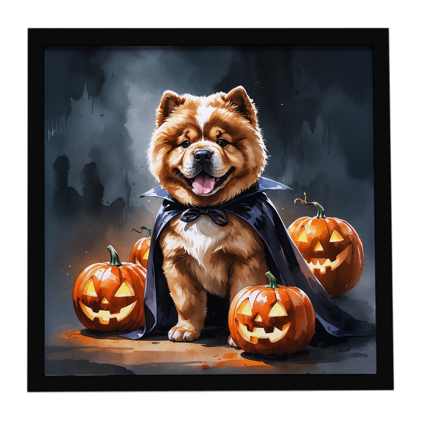 Buy this Chow Chow Puppy Halloween Framed Metal Print