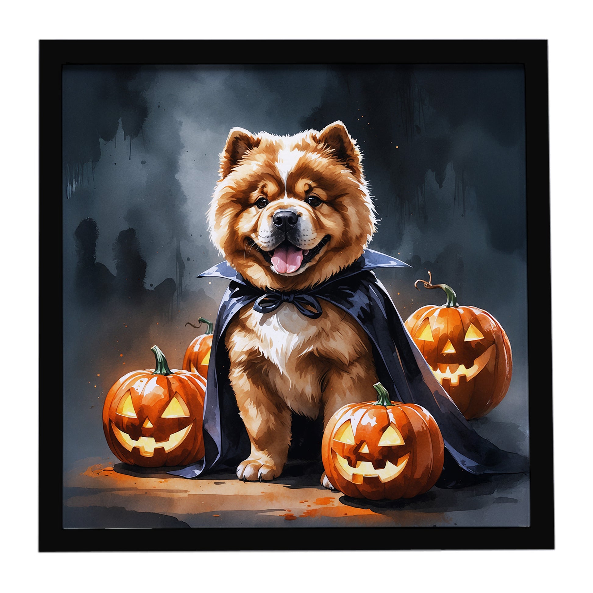 Buy this Chow Chow Puppy Halloween Framed Metal Print