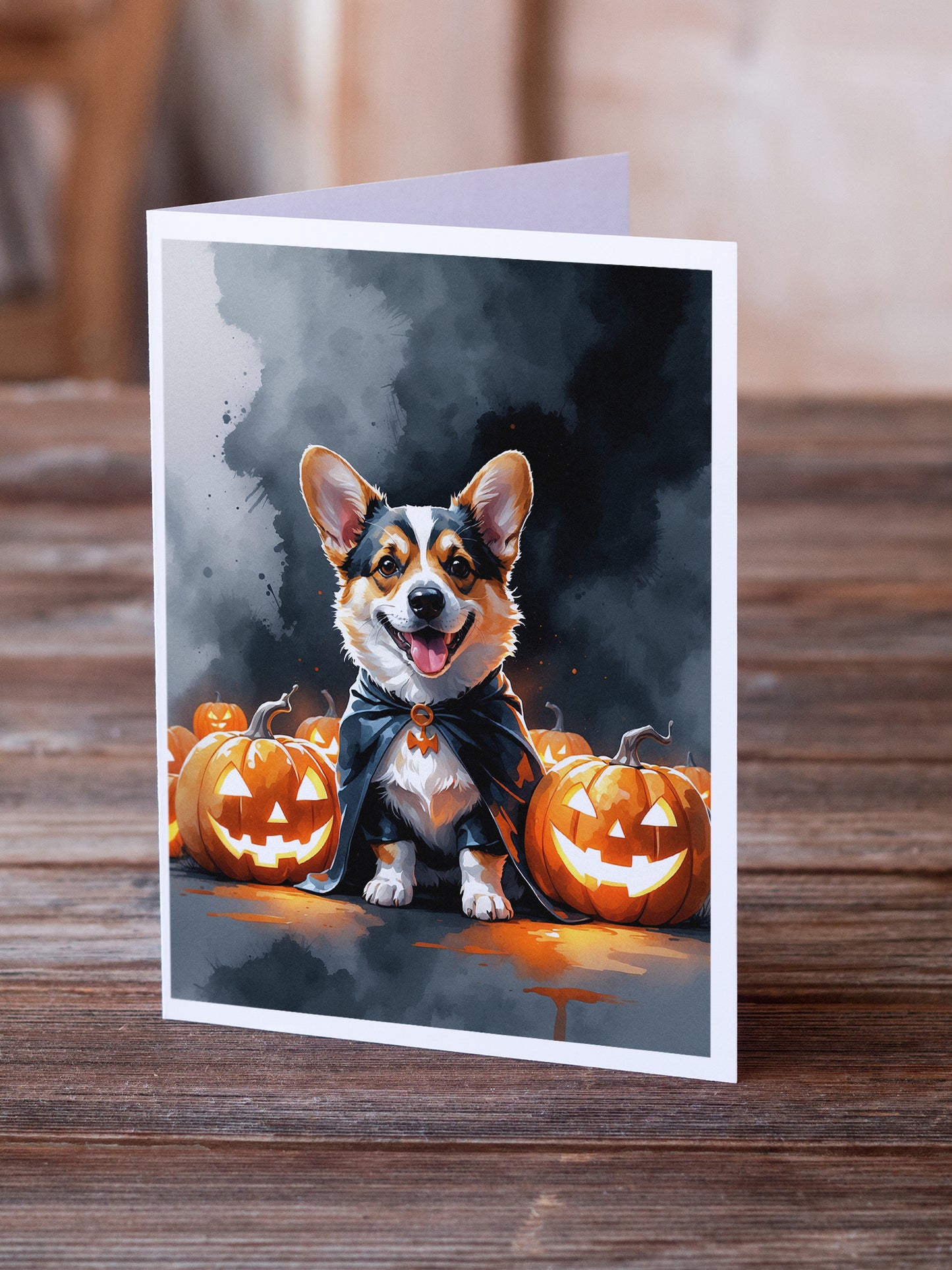 Corgi Puppy Halloween Greeting Cards Pack of 8