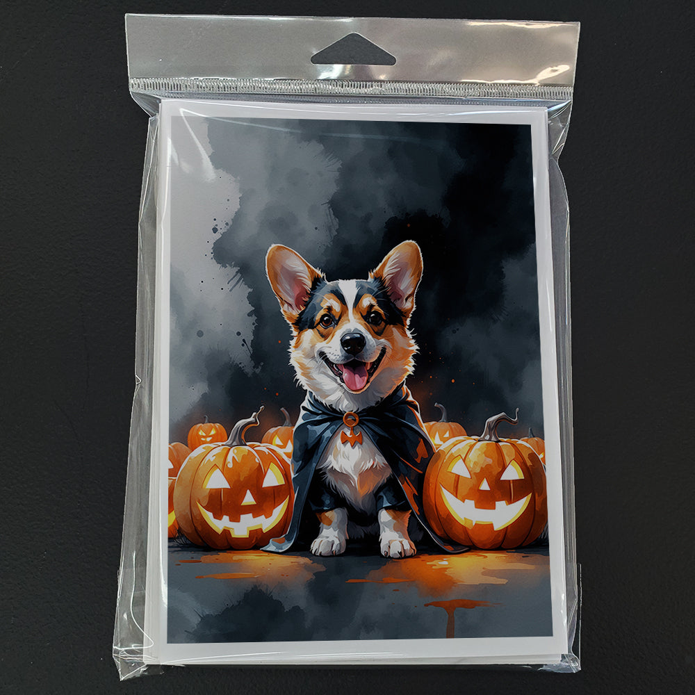Corgi Puppy Halloween Greeting Cards Pack of 8