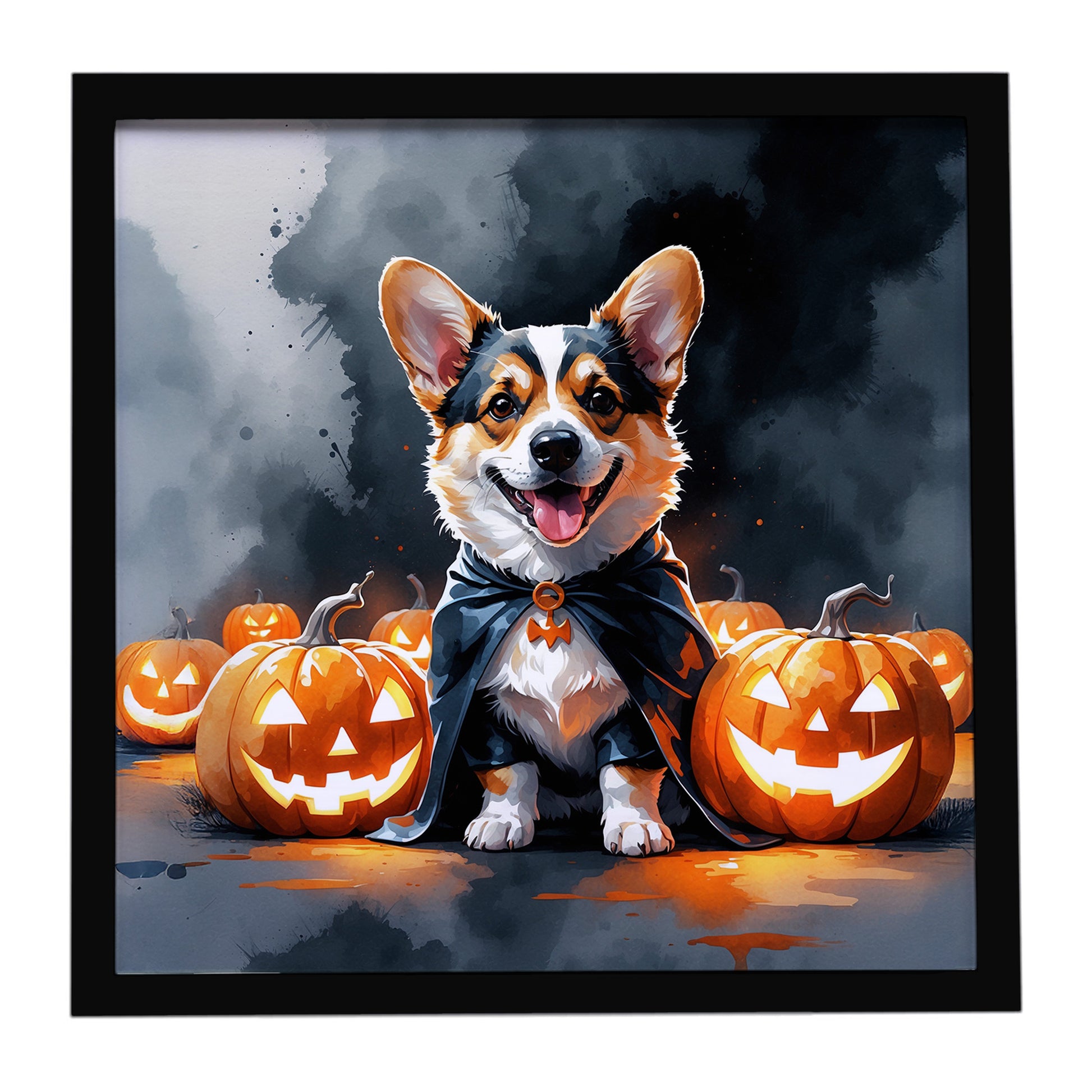Buy this Corgi Puppy Halloween Framed Metal Print