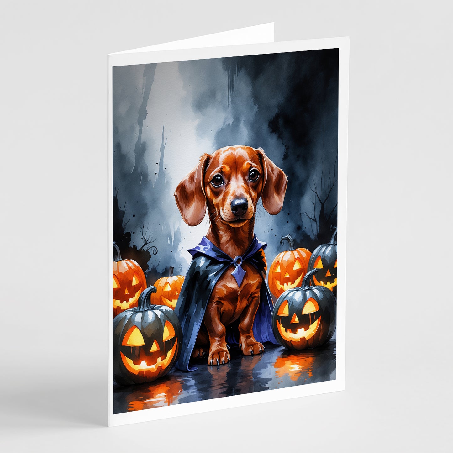 Buy this Red Dachshund Puppy Halloween Greeting Cards Pack of 8