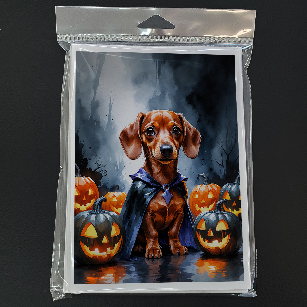 Red Dachshund Puppy Halloween Greeting Cards Pack of 8